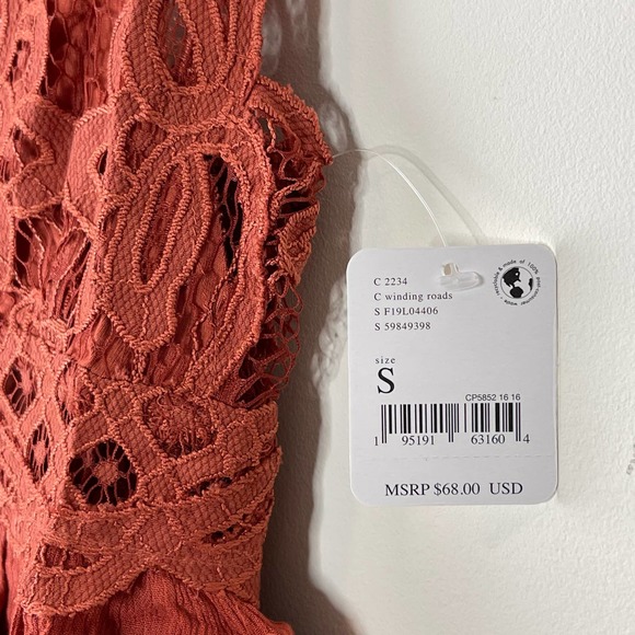 Free People Orange Winding Roads Adella Cami Top NWT Size Small - Picture 8 of 9